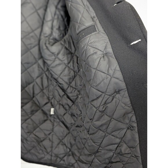 VTG Schott DUR O JAC Wool Pea Coat Mens XL Black Double Breast Quilted Liner - Picture 12 of 14